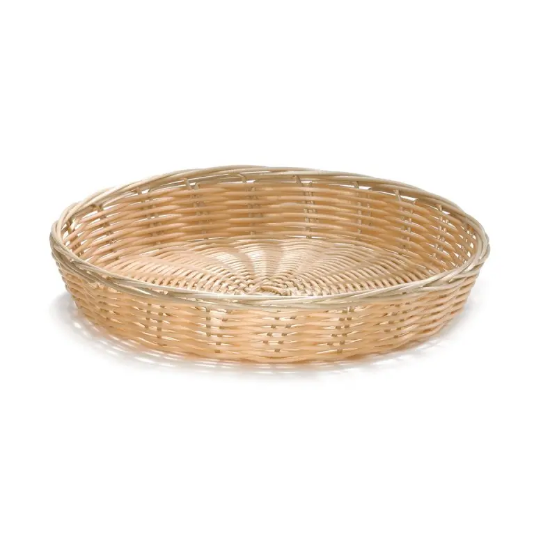 Tablecraft Round Handwoven Basket Natural 10"x10"x1.5" - Polypropylene Cord - Set of 12 Tablecraft Round Handwoven Basket Natural 10"x10"x1.5" - Polypropylene Cord - Set of 12
