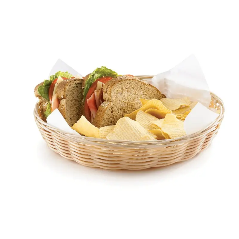 Tablecraft Round Handwoven Basket Natural 10"x10"x1.5" - Polypropylene Cord - Set of 12 Tablecraft Round Handwoven Basket Natural 10"x10"x1.5" - Polypropylene Cord - Set of 12