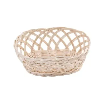 Tablecraft Oval Handwoven Basket - Open Weave Natural 9.5"x7.25"x3.75" - Polypropylene Cord - Set of 12