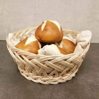 Tablecraft Round Handwoven Basket - Open Weave Natural 8.5"x8.5"x3.25" - Polypropylene Cord - Set of 12