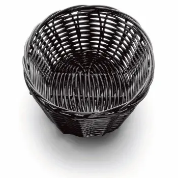 Tablecraft Oval Handwoven Basket Black 7"x5"x2" - Polypropylene Cord - Set of 12