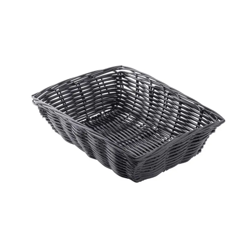 Tablecraft Rectangular Handwoven Basket Black 9"x6"x2.5" - Polypropylene Cord - Set of 12 Tablecraft Rectangular Handwoven Basket Black 9"x6"x2.5" - Polypropylene Cord - Set of 12