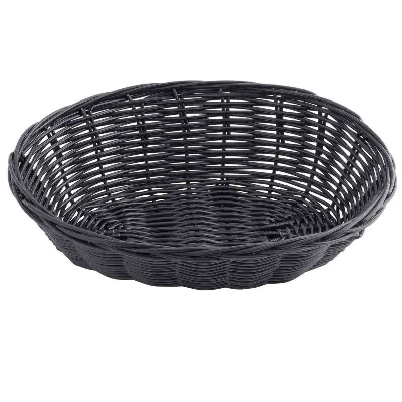 Tablecraft Oval Handwoven Basket Black 9"x6"x2.25" - Polypropylene Cord - Set of 12 Tablecraft Oval Handwoven Basket Black 9"x6"x2.25" - Polypropylene Cord - Set of 12
