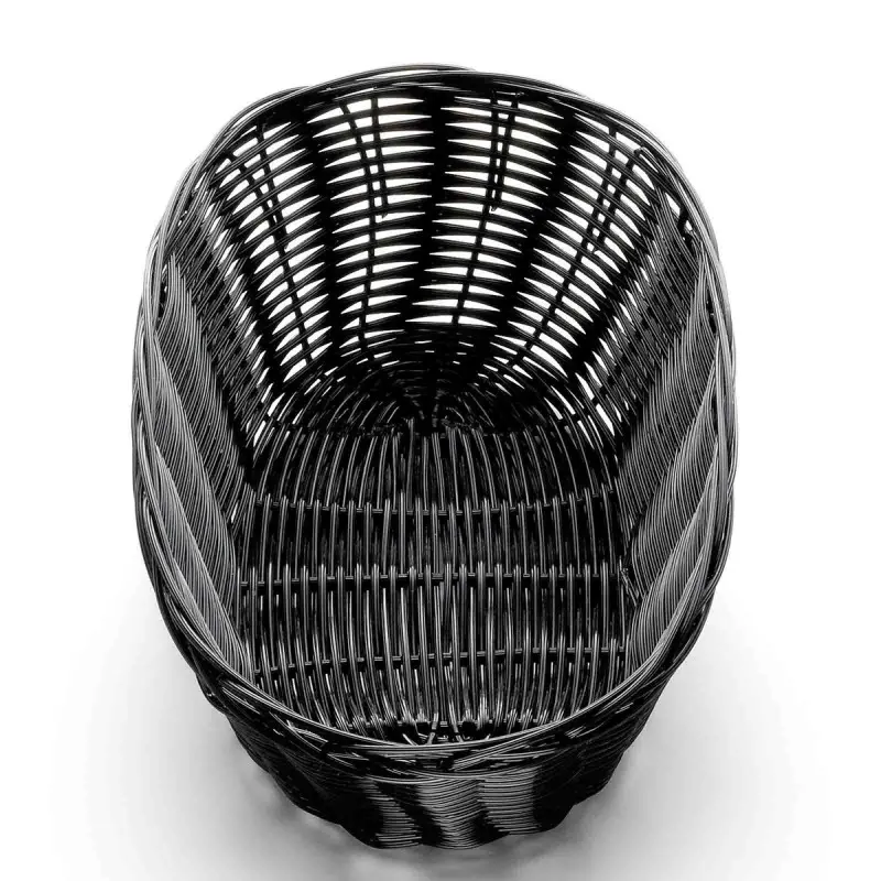 Tablecraft Oval Handwoven Basket Black 10"x6.5"x3" - Polypropylene Cord - Set of 12 Tablecraft Oval Handwoven Basket Black 10"x6.5"x3" - Polypropylene Cord - Set of 12