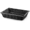 Tablecraft Rectangular Handwoven Basket Black 14"x10"x3" - Polypropylene Cord - Set of 6