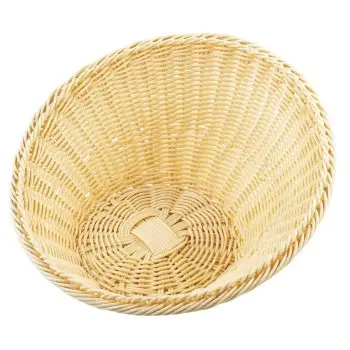 Tablecraft Angled Round Handwoven Basket Natural 13.5"x13.5"x5.625" - Polypropylene (PP)