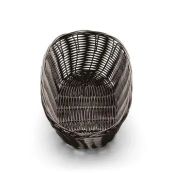 Tablecraft Oval Handwoven Basket Brown 10"x6.5"x3" - Polypropylene Cord - Set of 12