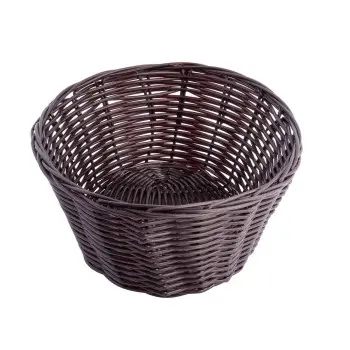 Tablecraft Oval Handwoven Basket Brown 10"x6.5"x3" - Polypropylene Cord - Set of 12