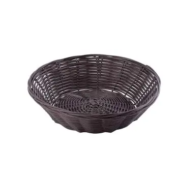 Tablecraft Round Handwoven Basket Brown 8.5"x8.5"x2.25" - Polypropylene Cord - Set of 12