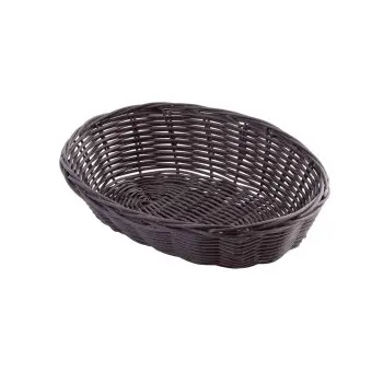 Tablecraft Oval Handwoven Basket Brown 9"x6"x2.25" - Polypropylene Cord - Set of 12