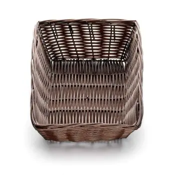 Tablecraft Rectangular Handwoven Basket Brown 9"x6"x2.5" - Polypropylene Cord - Set of 12