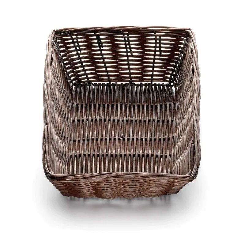 Tablecraft Rectangular Handwoven Basket Brown 9"x6"x2.5" - Polypropylene Cord - Set of 12 Tablecraft Rectangular Handwoven Basket Brown 9"x6"x2.5" - Polypropylene Cord - Set of 12