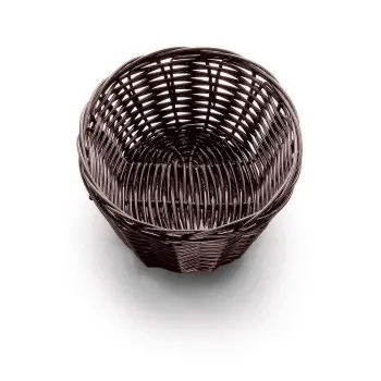 Tablecraft Oval Handwoven Basket Brown 7"x5.25"x2" - Polypropylene Cord - Set of 12