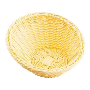 Tablecraft Angled Round Handwoven Basket Natural 10"x10"x5" - Polypropylene (PP)