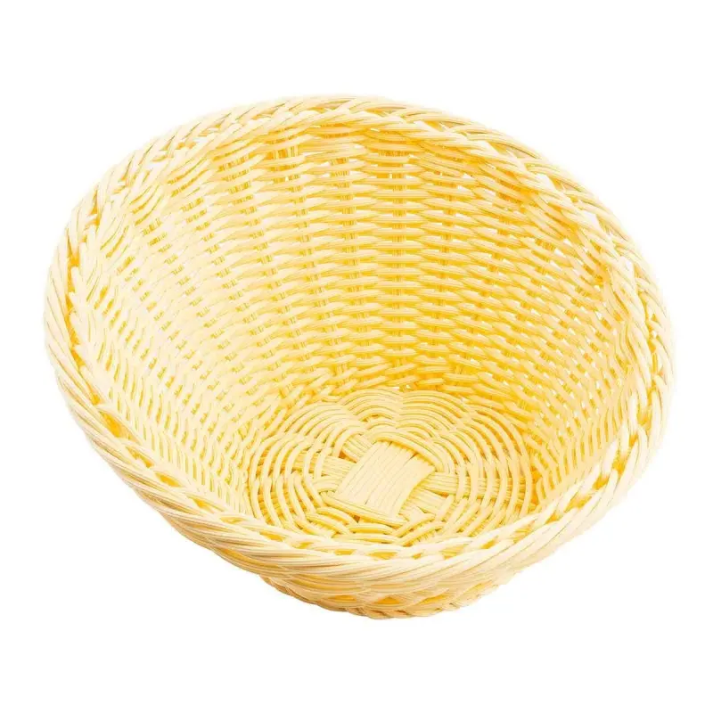Tablecraft Angled Round Handwoven Basket Natural 10"x10"x5" - Polypropylene (PP)