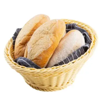 Tablecraft Angled Round Handwoven Basket Natural 10"x10"x5" - Polypropylene (PP)