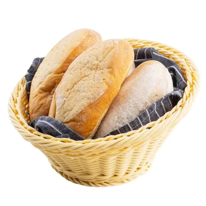 Tablecraft Angled Round Handwoven Basket Natural 10"x10"x5" - Polypropylene (PP)