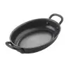 Tablecraft Oval Mini Serving Pan with Black Handles 12 Oz. Black 8.25"x4.625"x1.625" - Non-Stick Coating