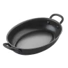 Tablecraft Oval Mini Serving Pan with Black Handles 16 Oz. Black 9.25"x5.25"x1.75" - Non-Stick Coating