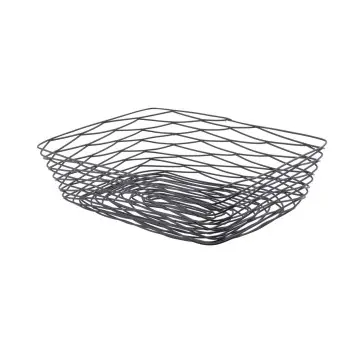 Tablecraft Artisan Collection Rectangular Basket Black 12.25"x9.25"x3.25" - Black Powder Coated Steel