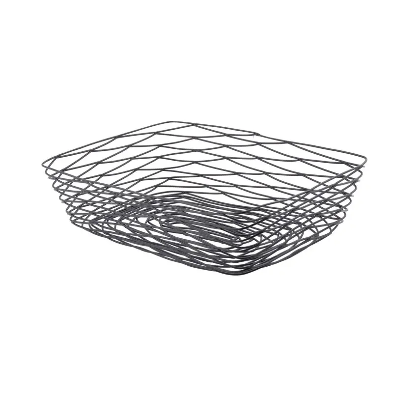 Tablecraft Artisan Collection Rectangular Basket Black 12.25"x9.25"x3.25" - Black Powder Coated Steel