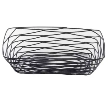 Tablecraft Artisan Collection Rectangular Basket Black 9.125"x6.125"x2.325" - Black Powder Coated Steel
