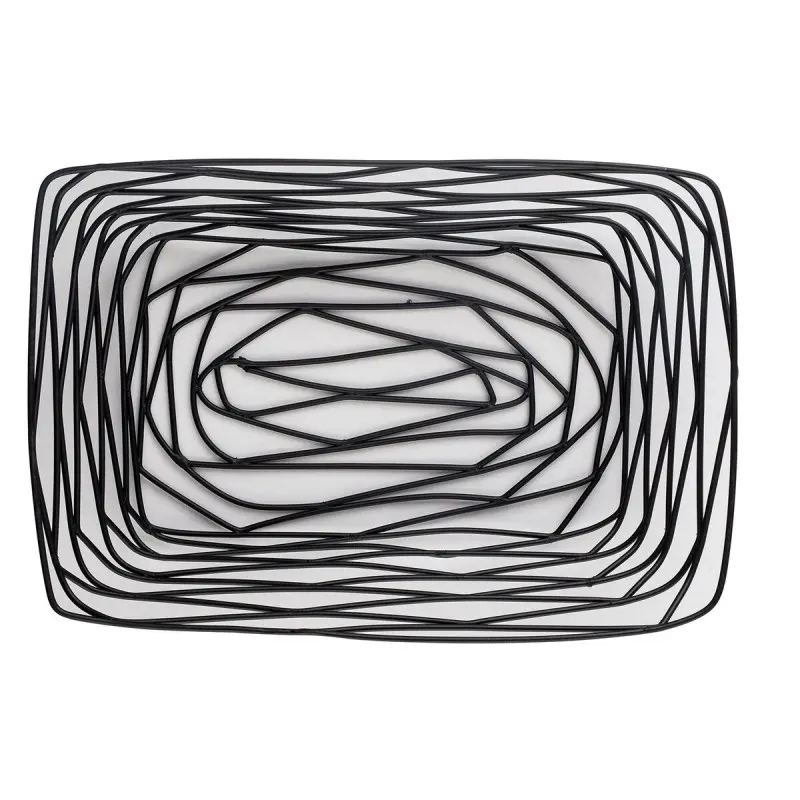 Tablecraft Artisan Collection Rectangular Basket Black 9.125"x6.125"x2.325" - Black Powder Coated Steel