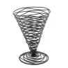Tablecraft Artisan Collection Round Appetizer Cone Black 4.75"x4.75"x6.5" - Black Powder Coated Steel