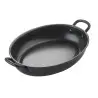 Tablecraft Oval Mini Serving Pan with Black Handles 26 Oz. Black 10.125"x6"x1.5" - Non-Stick Coating