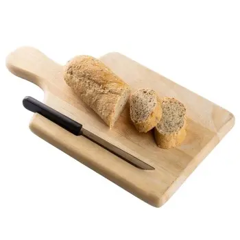 Tablecraft Bread Board With Knife Slot 13.5"x7.5"x.8" - Wood (Rubberwood)