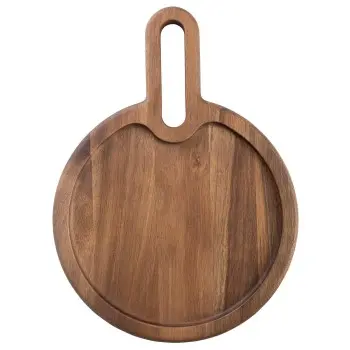 Tablecraft Acacia Collection Round Serving Tray 13.75"x10"x.75" - Acacia Wood