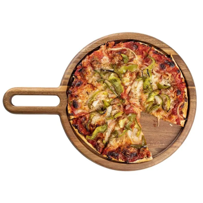 Tablecraft Acacia Collection Round Serving Tray 13.75"x10"x.75" - Acacia Wood Tablecraft Acacia Collection Round Serving Tray 13.75"x10"x.75" - Acacia Wood
