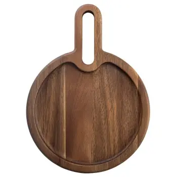 Tablecraft Acacia Collection Round Serving Tray 11"x8"x.75" - Acacia Wood