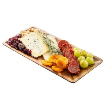 Tablecraft Acacia Collection Rectangular Tone on Tone Serving Plate 11.75"x5.75"x.75" - Acacia Wood