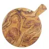 Tablecraft Round Serving Paddle Olive Wood Decal 15.75"x12"x.625" - Melamine (Decaled) (4.5" Handle)