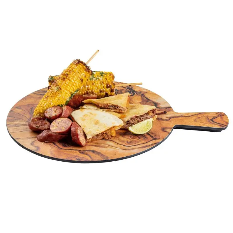 Tablecraft Round Serving Paddle Olive Wood Decal 15.75"x12"x.625" - Melamine (Decaled) (4.5" Handle) Tablecraft Round Serving Paddle Olive Wood Decal 15.75"x12"x.625" - Melamine (Decaled) (4.5" Handle)
