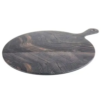 Tablecraft Barnwood Collection Round Serving Paddle Brown 12.5"x16.375"x.5" - Melamine