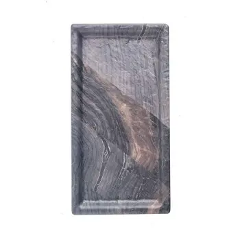 Tablecraft Barnwood Collection Rectangular Serving Tray Brown 11"x5.75"x.5" - Melamine