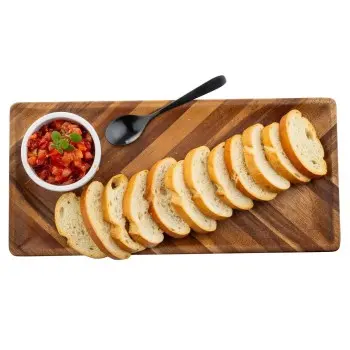 Tablecraft Acacia Collection Rectangular Tone on Tone Serving Plate 13.75"x6.5"x.75" - Acacia Wood