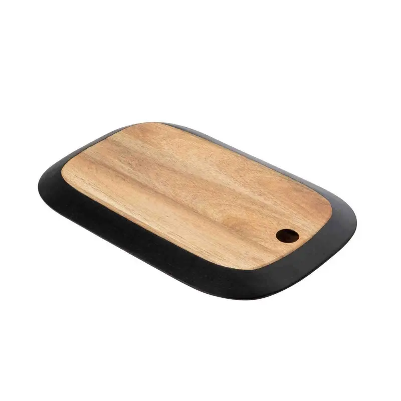 Tablecraft Acacia Collection Rectangular Serving Board w/ Black Edge 12"x7.75"x.75" - Acacia Wood