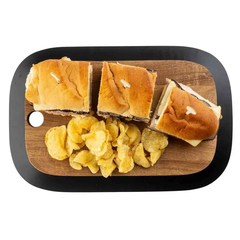 Tablecraft Acacia Collection Rectangular Serving Board w/ Black Edge 16"x10.5"x.75" - Acacia Wood