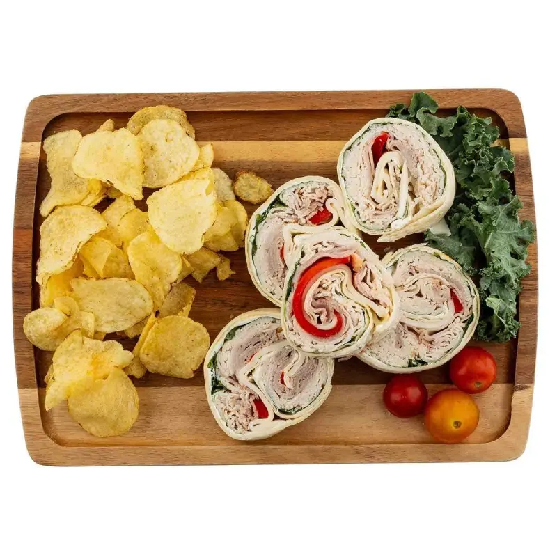 Tablecraft Acacia Collection Rectangular Board Plate 13"x10"x.75" - Acacia Wood