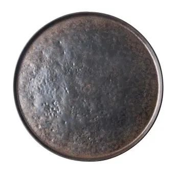 Tablecraft Lunara Collection Round Serving Tray Brown 16"x16"x.875" - Melamine