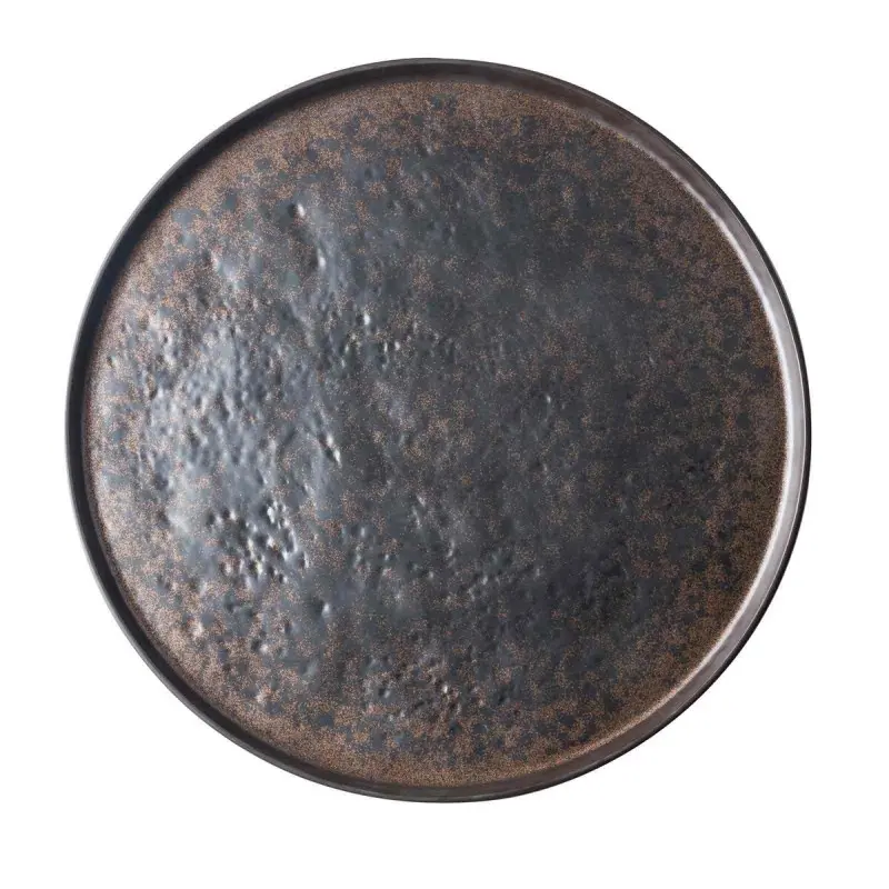 Tablecraft Lunara Collection Round Serving Tray Brown 16"x16"x.875" - Melamine