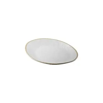 Tablecraft Europa Collection Serving Plate White/Beige 9"x7.75"x1" - Melamine