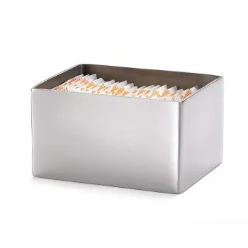 Tablecraft Rectangular Sugar Packet Holder 3.25"x2.5"x1.75" - Stainless Steel (14-1)