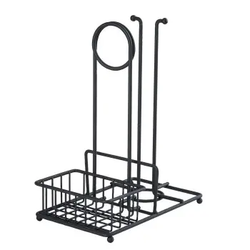 Tablecraft Versa Rack Paper Towel Holder Black 10"x6"x12.25" - Black Powder Coated Steel