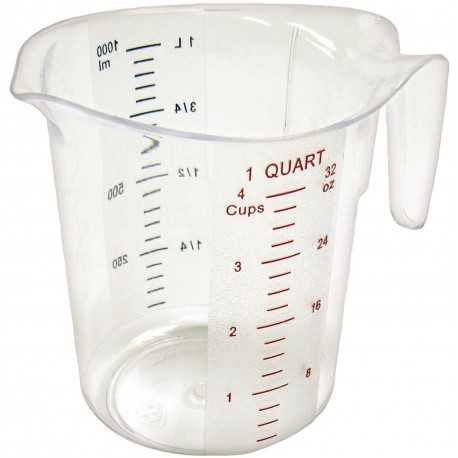 Winco PCMP-100 Winco Polycarbonate Measuring Cup - 1 Qt. Measuring Cups and Spoons