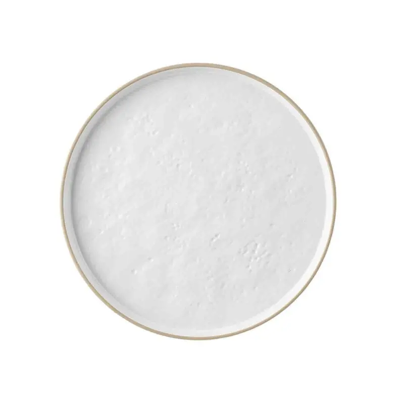 Tablecraft Europa Collection Round Serving Platter White/Beige 10.75"x10.75"x.875" - Melamine