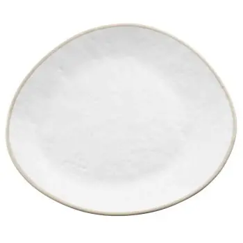 Tablecraft Europa Collection Serving Plate White/Beige 13.25"x11.125"x1.25" - Melamine